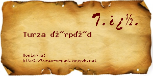 Turza Árpád névjegykártya