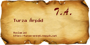 Turza Árpád névjegykártya